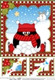 Christmas Penguin 8 x 8 Scalloped Corner Topper
