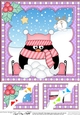 Christmas Penguin 8 x 8 Scalloped Corner Topper
