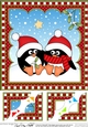Christmas Penguin 8 x 8 Scalloped Corner Topper