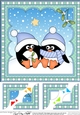 Christmas Penguin 8 x 8 Scalloped Corner Topper