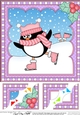 Christmas Penguin 8 x 8 Scalloped Corner Topper