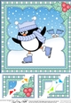Christmas Penguin 8 x 8 Scalloped Corner Topper