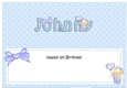 Large DL Happy 1st Birthday JOHNNY insert