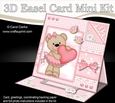 3D Easel Card Mini Kit - Pretty in Pink - Livvy Bear has a Heart