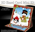 3D Easel Card Mini Kit - Christmas Snowman Rio wants is Snowballing!