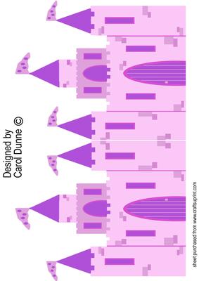 Pink Castle Shaped Card