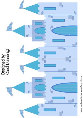 Blue Castle Shaped Card
