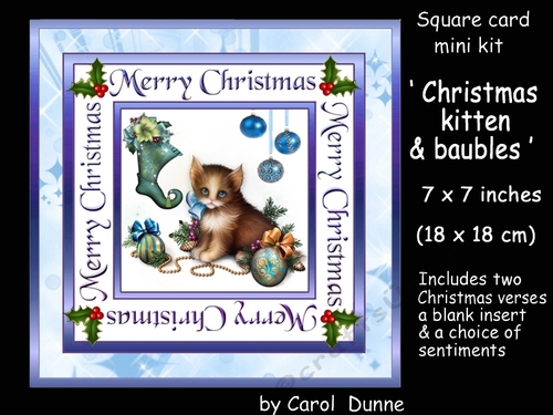 SC Christmas kitten & baubles