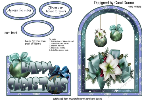 Christmas Lily cutaway card