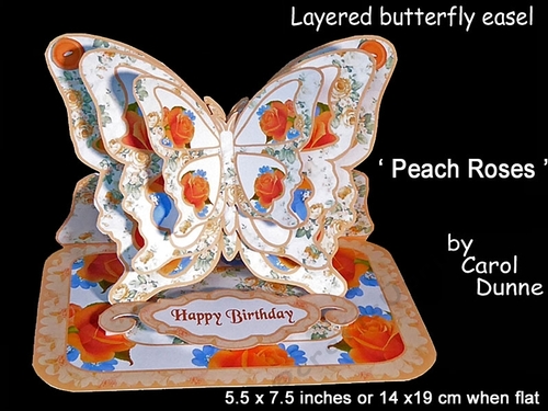 Butterfly easel Peach roses