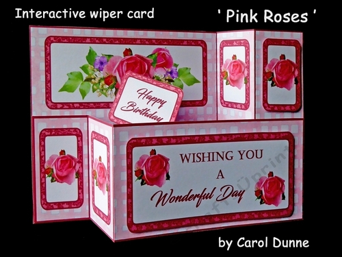 Wiper card Pink roses