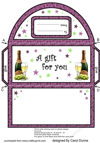 Money wallet Champagne & grapes