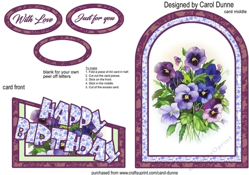 Cutaway Pansy Birthday