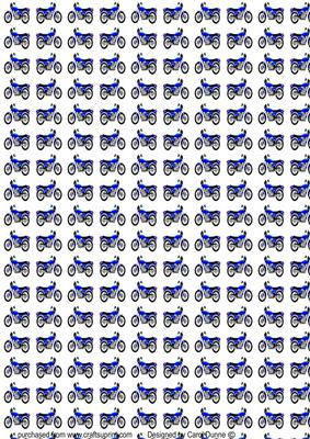 Blue Motorbike Backing Paper