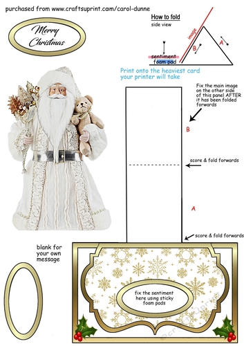 Small easel Santa (gold)