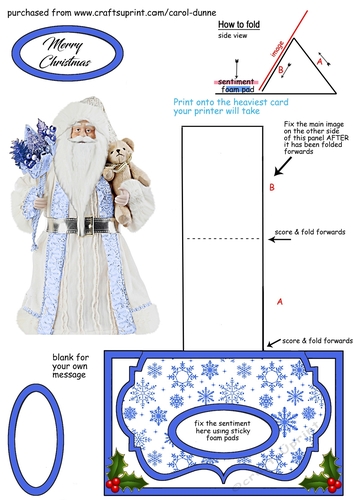 Small easel Santa (blue)