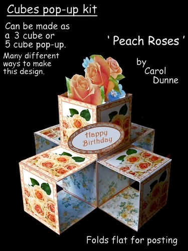 Cube pop-ups Peach Roses