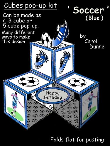 Pop-up cube Soccer (Blue)