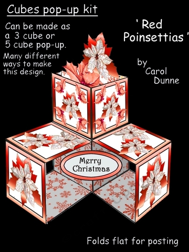 Cube pop-ups Red Poinsettias