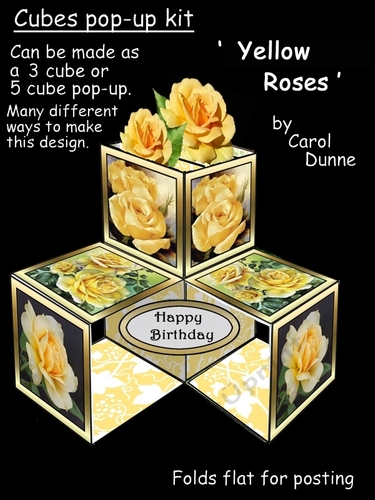 Pop-up cube Yellow Roses