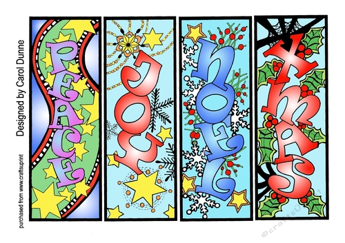 Christmas Zentangle bookmarks coloured