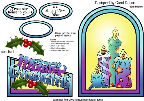 Christmas candles cutaway