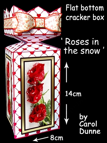 Cracker box Roses in the snow