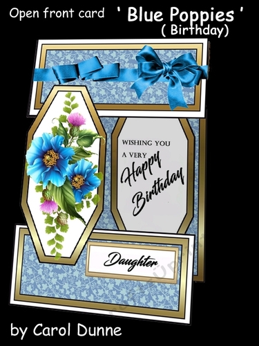 Open front Blue Poppies (Birthday)