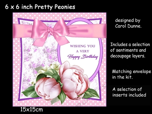 6x6 inch Pretty Peonies
