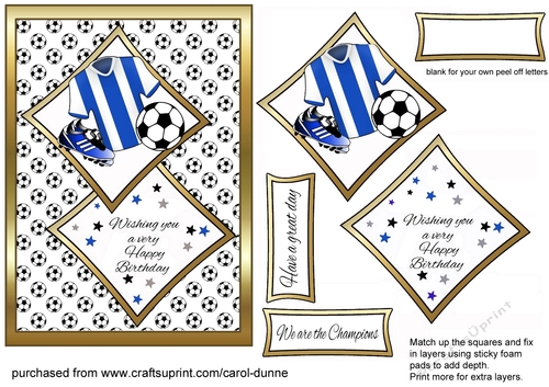 Two squares FOOTY (Blue)