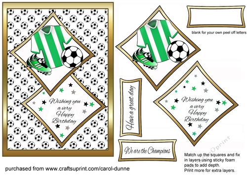 Two squares FOOTY (Green)