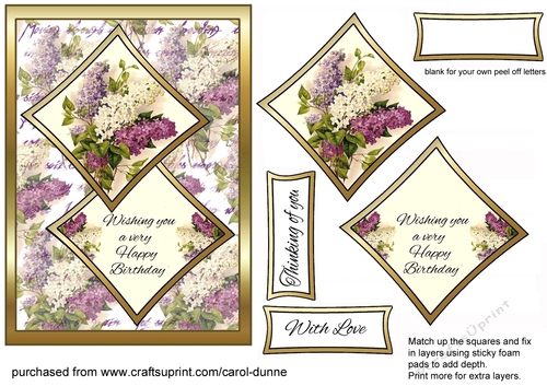 Two squares Vintage Lilacs
