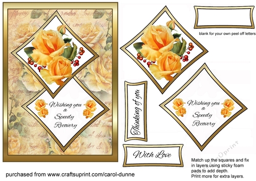 Two squares Yellow Roses GWS