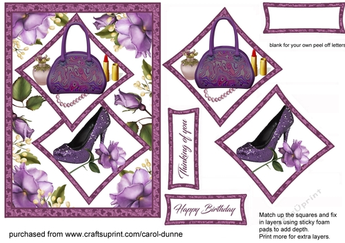 Two squares Purple shoe