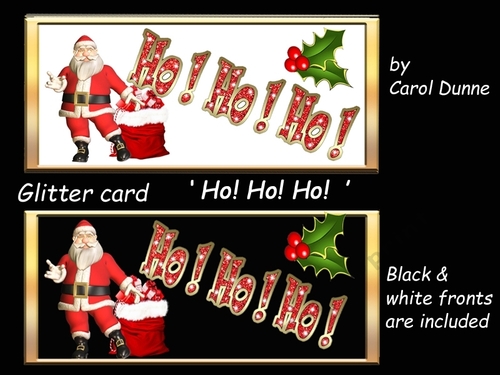 Glitter card Ho! Ho! Ho!