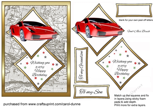 Two Squares Red sports car