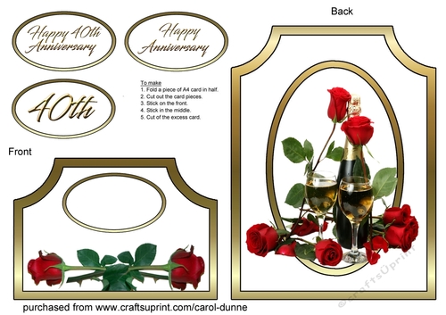 Cutaway Red roses 40th  Anniversary