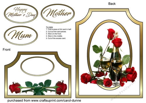 Cutaway Red roses & Champagne  Mothers Day