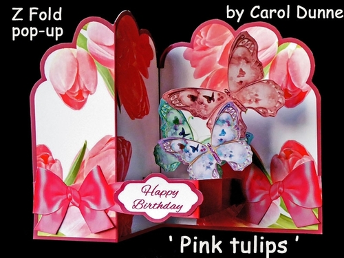 Z-fold Pink tulips