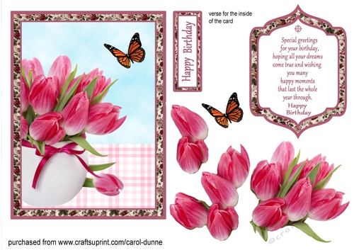 QC Vase of pink tulips