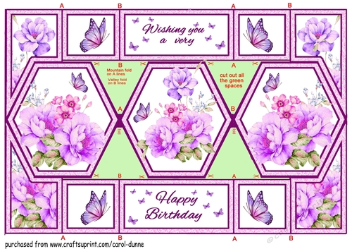 Tri fold watercolour flowers
