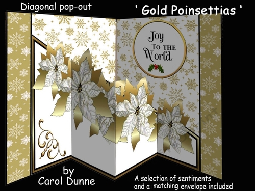 Diagonal pop-out Gold Poinsettias