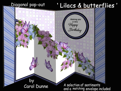 Diagonal pop-out Lilacs & butterflies