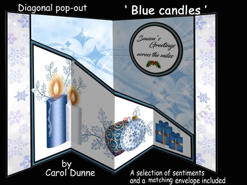 Diagonal pop-out Blue candles