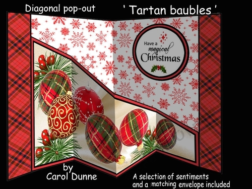 Diagonal pop-out Tartan baubles