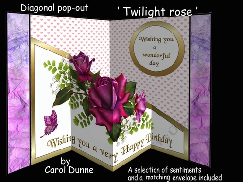 Diagonal pop-out Twilight rose