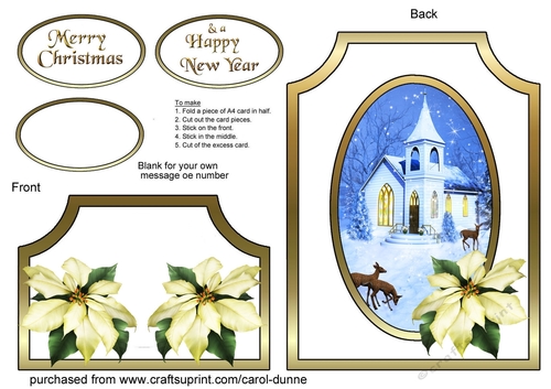 Cutaway Church & poinsettias