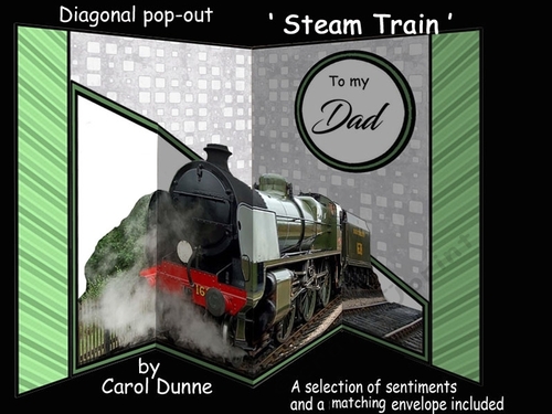 Diagonal pop-out Steam train
