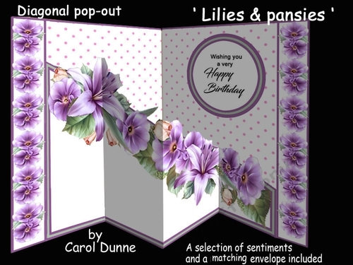Diagonal pop-out Lilies & pansies