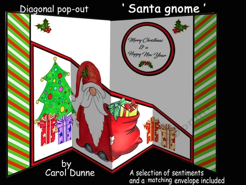Diagonal pop-out Santa gnome